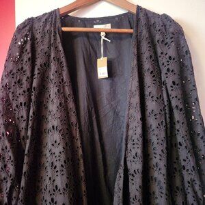 Ann Mashburn-New! Black Eyelet Wrap Dress